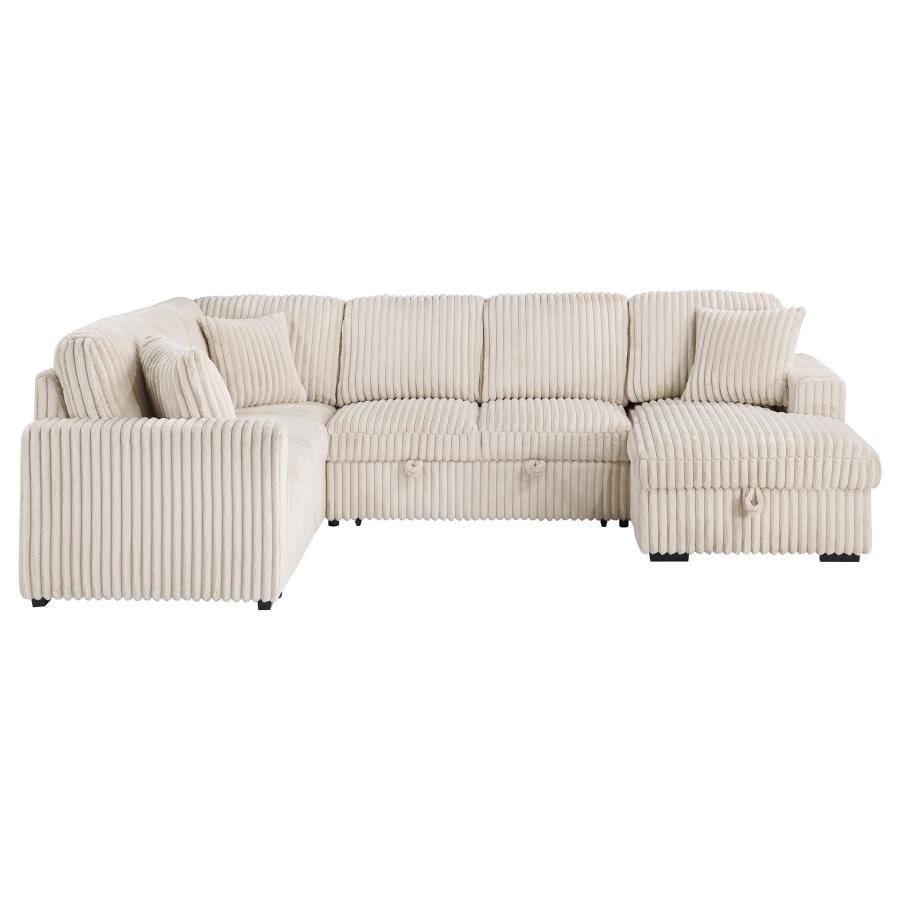 Devonshire Sleeper Sectional Sofa Storage Chaise Camel view 9