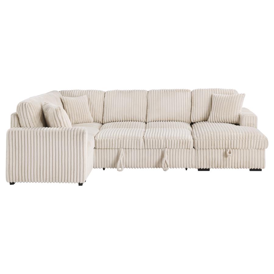 Devonshire Sleeper Sectional Sofa Storage Chaise Camel view 10