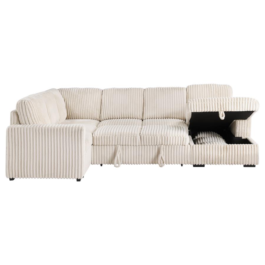 Devonshire Sleeper Sectional Sofa Storage Chaise Camel view 11