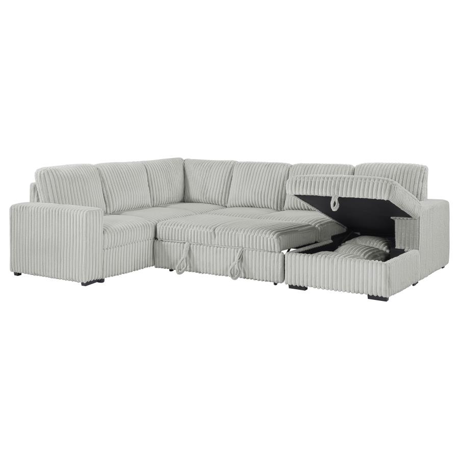 Devonshire Sleeper Sectional Sofa Storage Chaise Grey view 8