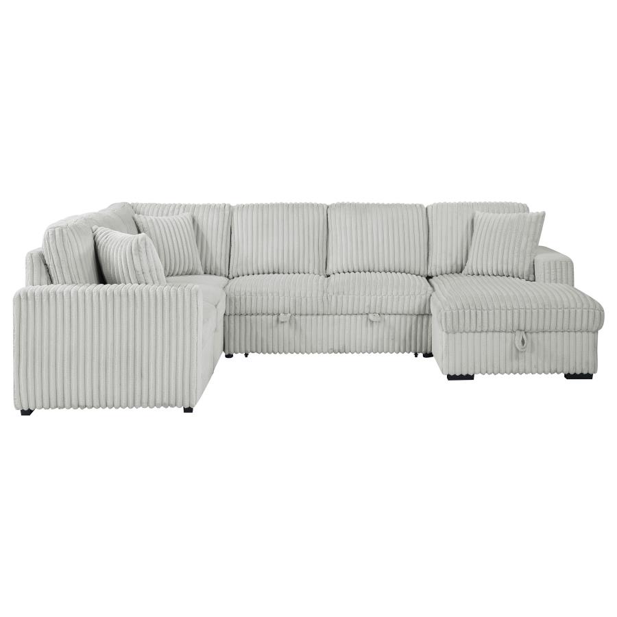 Devonshire Sleeper Sectional Sofa Storage Chaise Grey view 9