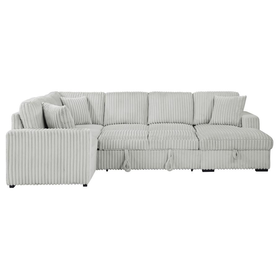 Devonshire Sleeper Sectional Sofa Storage Chaise Grey view 10