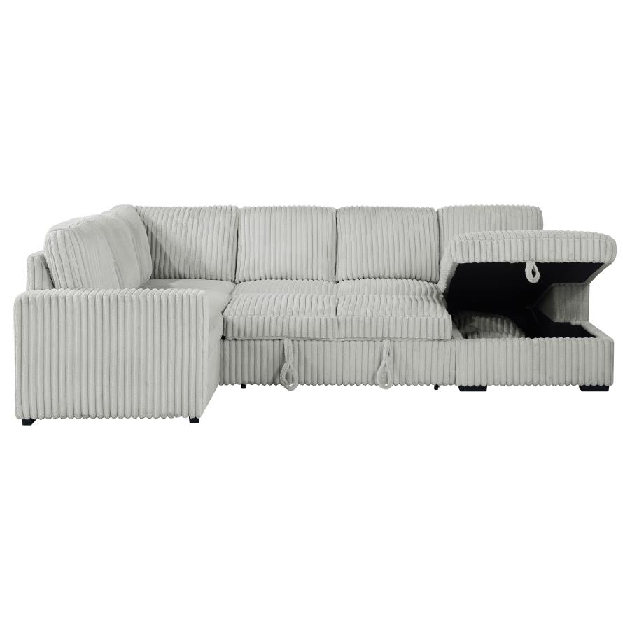 Devonshire Sleeper Sectional Sofa Storage Chaise Grey view 11