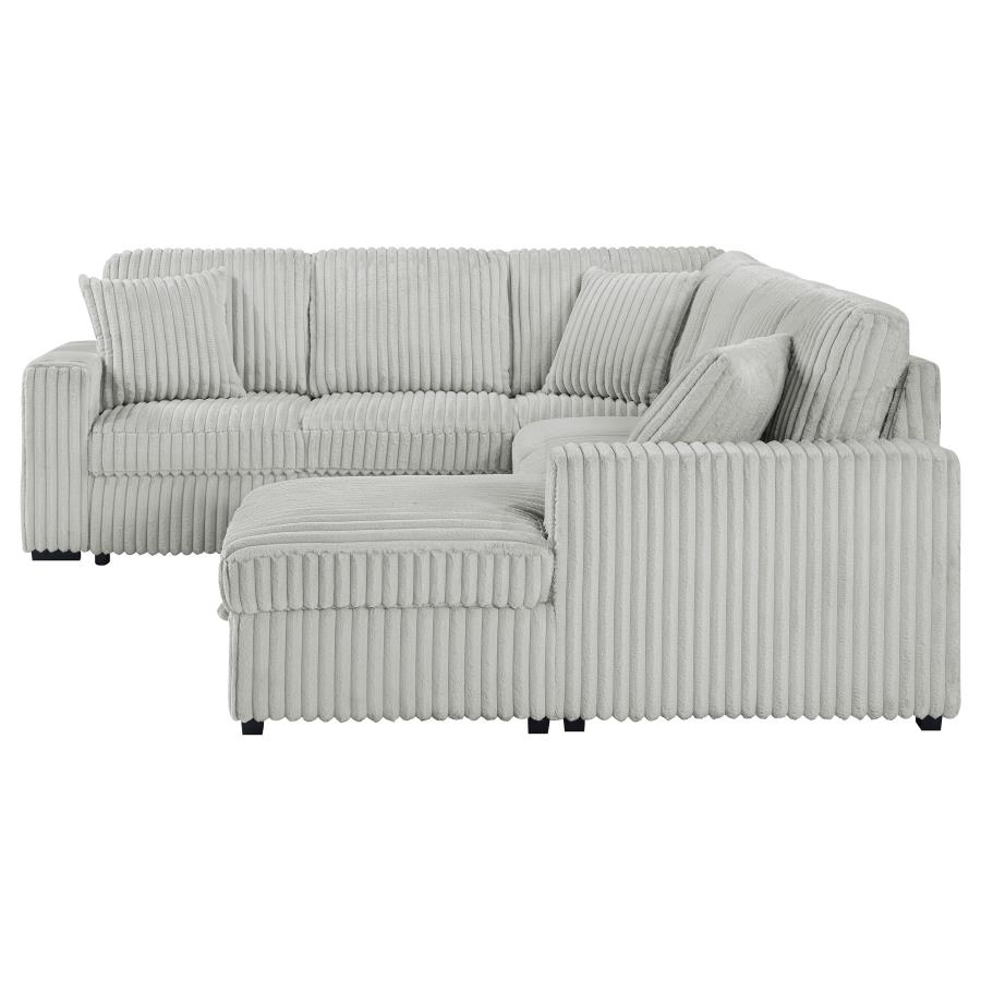 Devonshire Sleeper Sectional Sofa Storage Chaise Grey view 12