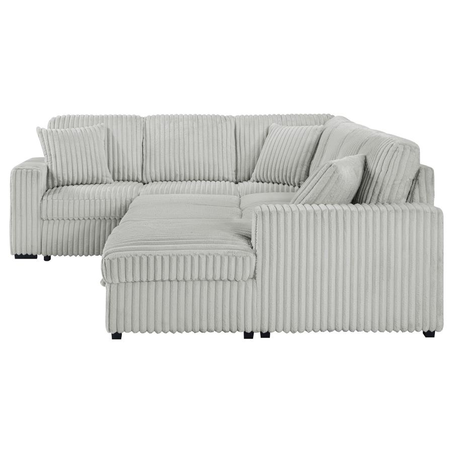 Devonshire Sleeper Sectional Sofa Storage Chaise Grey view 13