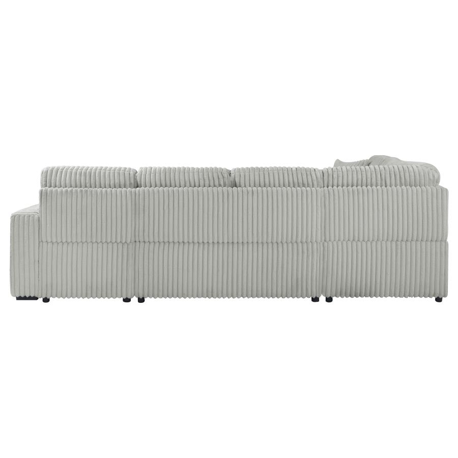 Devonshire Sleeper Sectional Sofa Storage Chaise Grey view 14