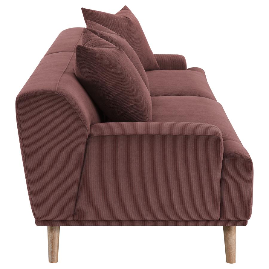 Elizabeth Corduroy Upholstered Extra Long Sofa Wine Red view 8