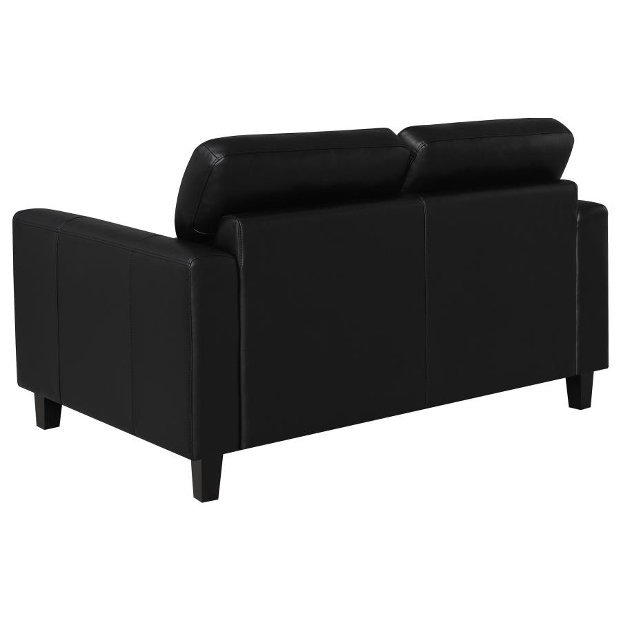 Scotland 2-piece Faux Leather Upholstered Sofa Set Black view 9