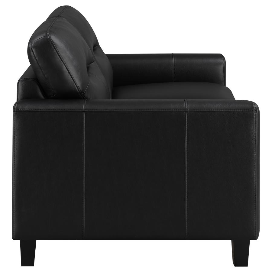 Scotland 2-piece Faux Leather Upholstered Sofa Set Black view 10