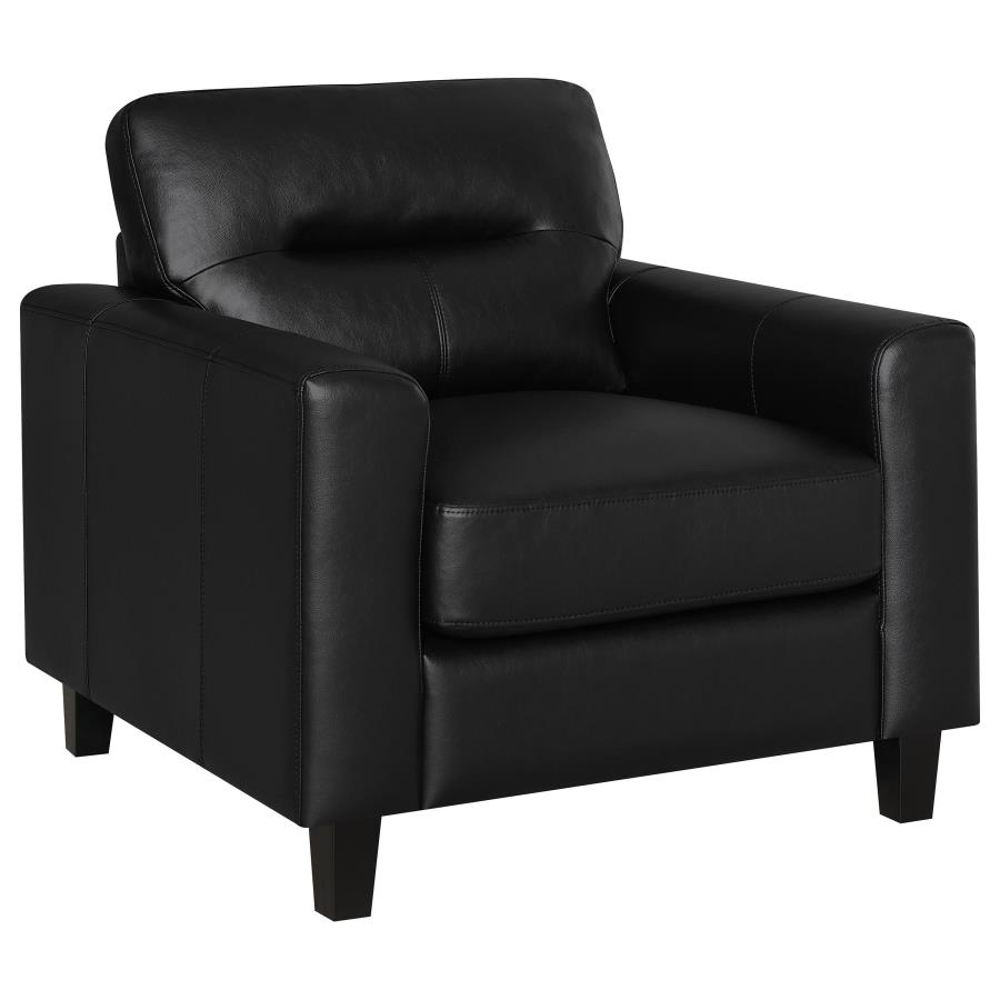Scotland 3-piece Faux Leather Upholstered Sofa Set Black view 11
