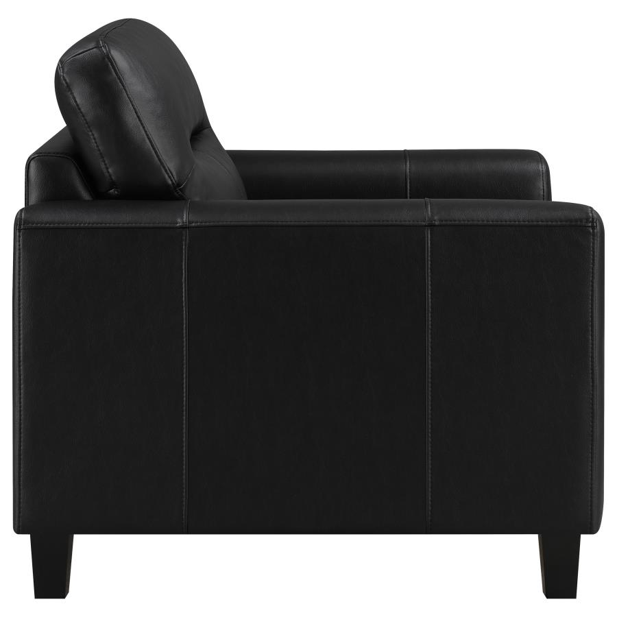 Scotland 3-piece Faux Leather Upholstered Sofa Set Black view 14