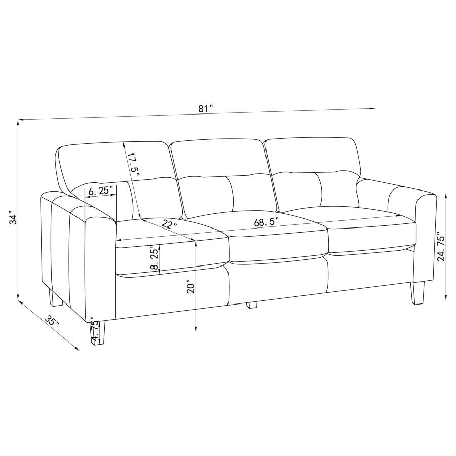Scotland 2-piece Faux Leather Upholstered Sofa Set Brown view 12