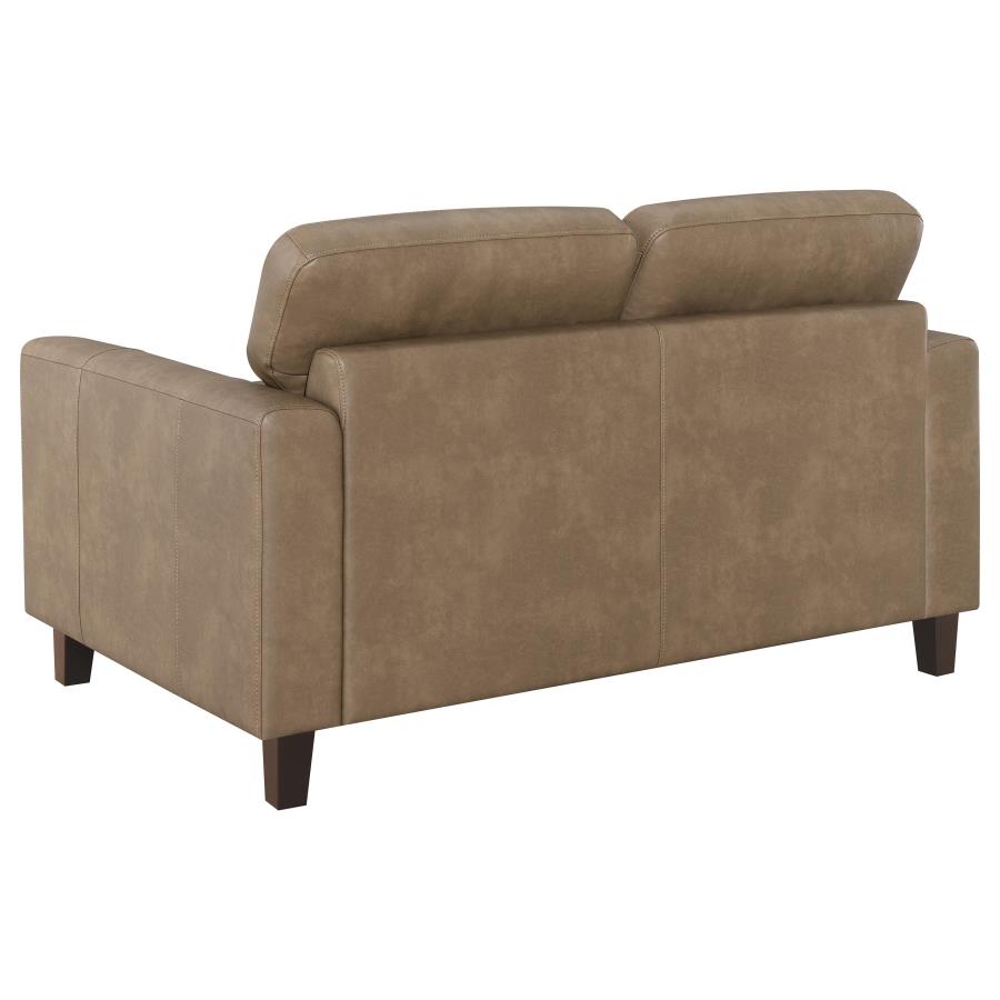 Scotland 3-piece Faux Leather Upholstered Sofa Set Brown view 9