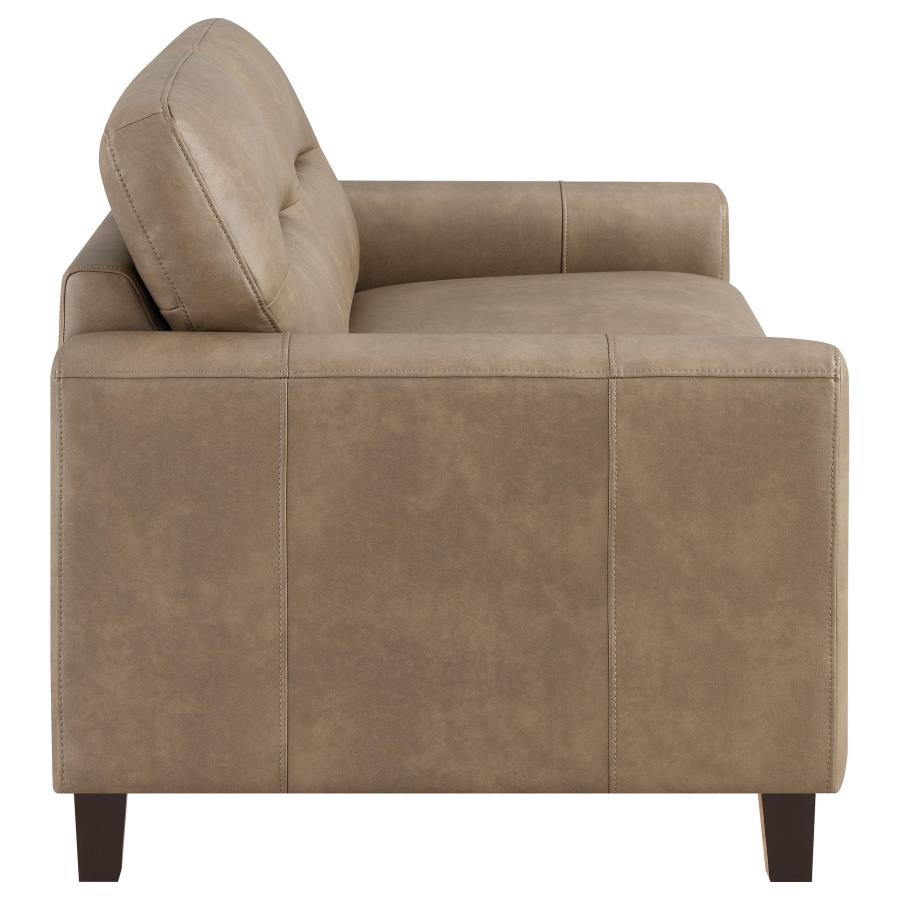Scotland 3-piece Faux Leather Upholstered Sofa Set Brown view 10