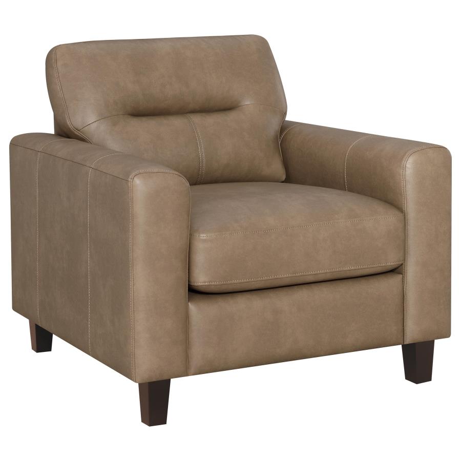 Scotland 3-piece Faux Leather Upholstered Sofa Set Brown view 11