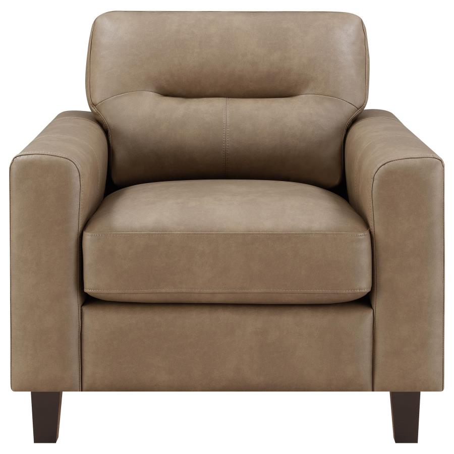 Scotland 3-piece Faux Leather Upholstered Sofa Set Brown view 12