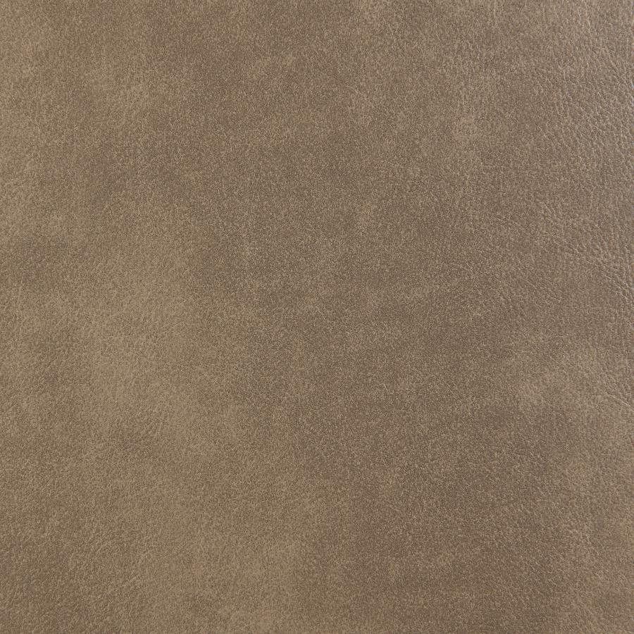 Scotland Faux Leather Upholstered Track Arm Chair Brown view 9