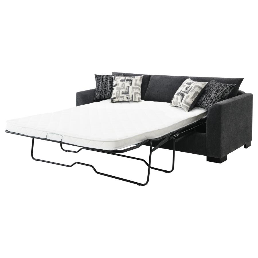 Storey Upholstered Sleeper Sectional Chaise Sofa Dark Grey view 9