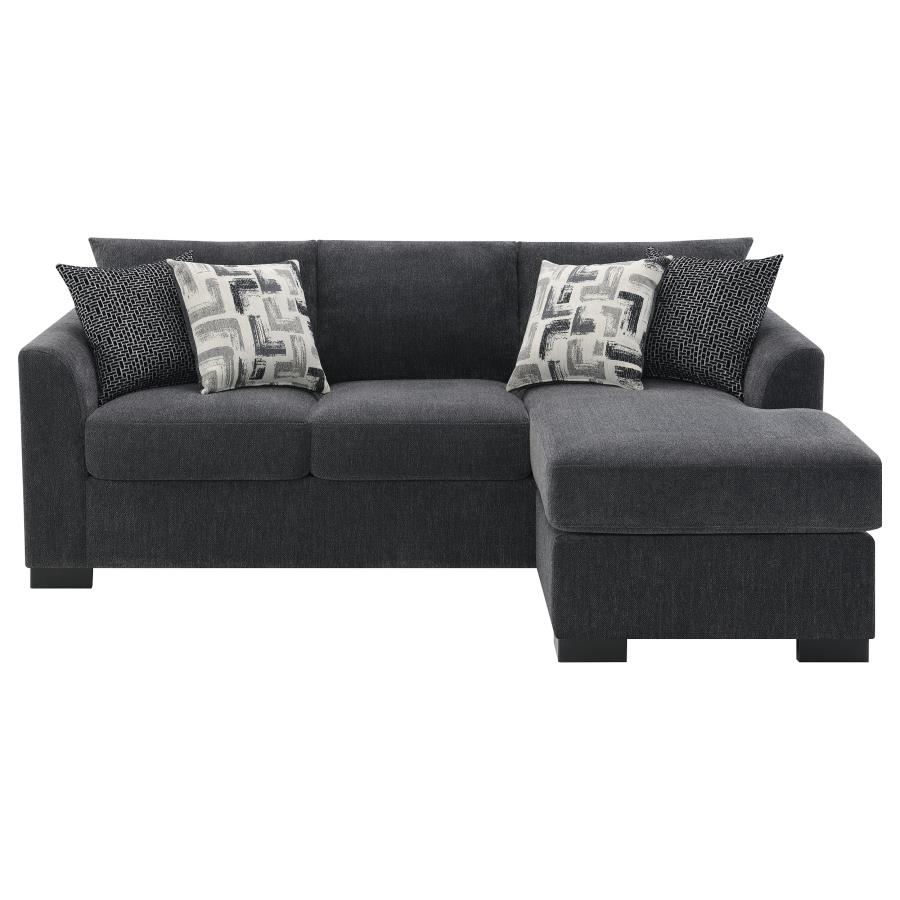 Storey Upholstered Sleeper Sectional Chaise Sofa Dark Grey view 10