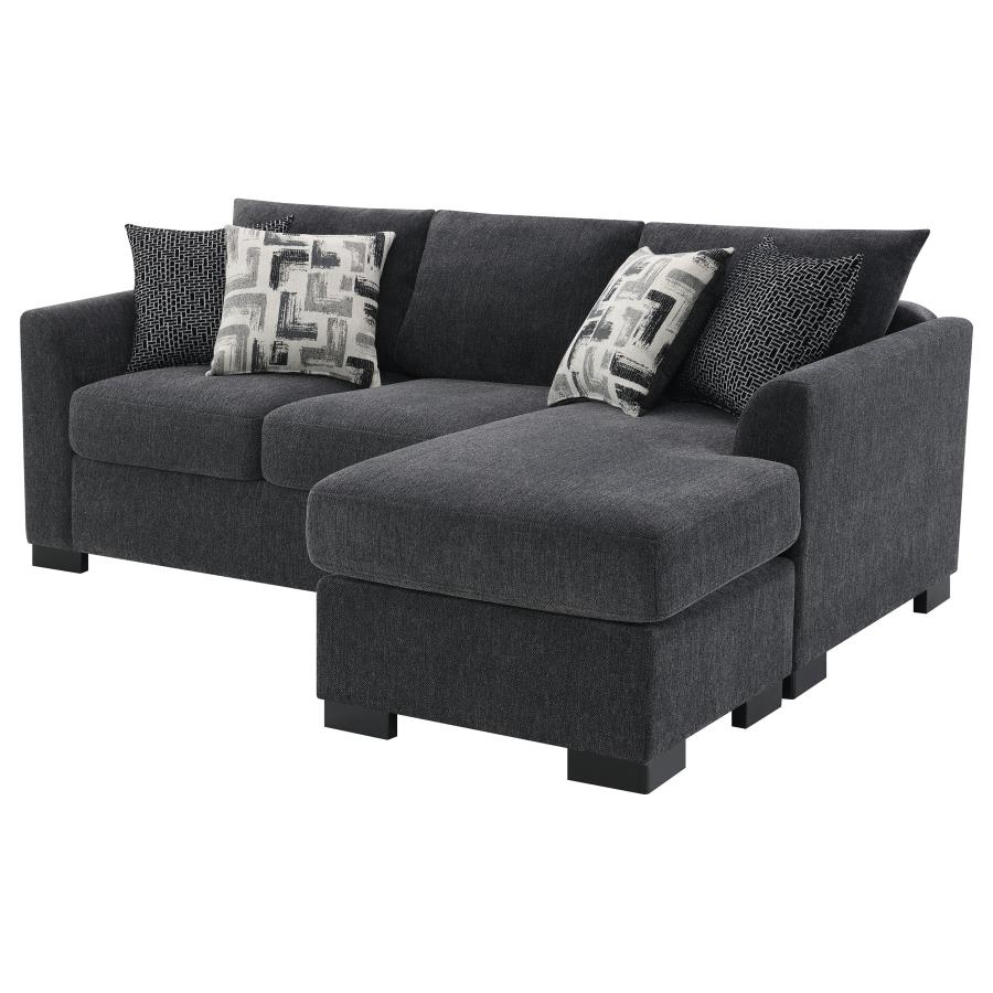 Storey Upholstered Sleeper Sectional Chaise Sofa Dark Grey view 11