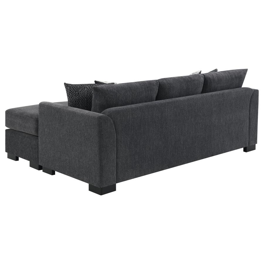 Storey Upholstered Sleeper Sectional Chaise Sofa Dark Grey view 13