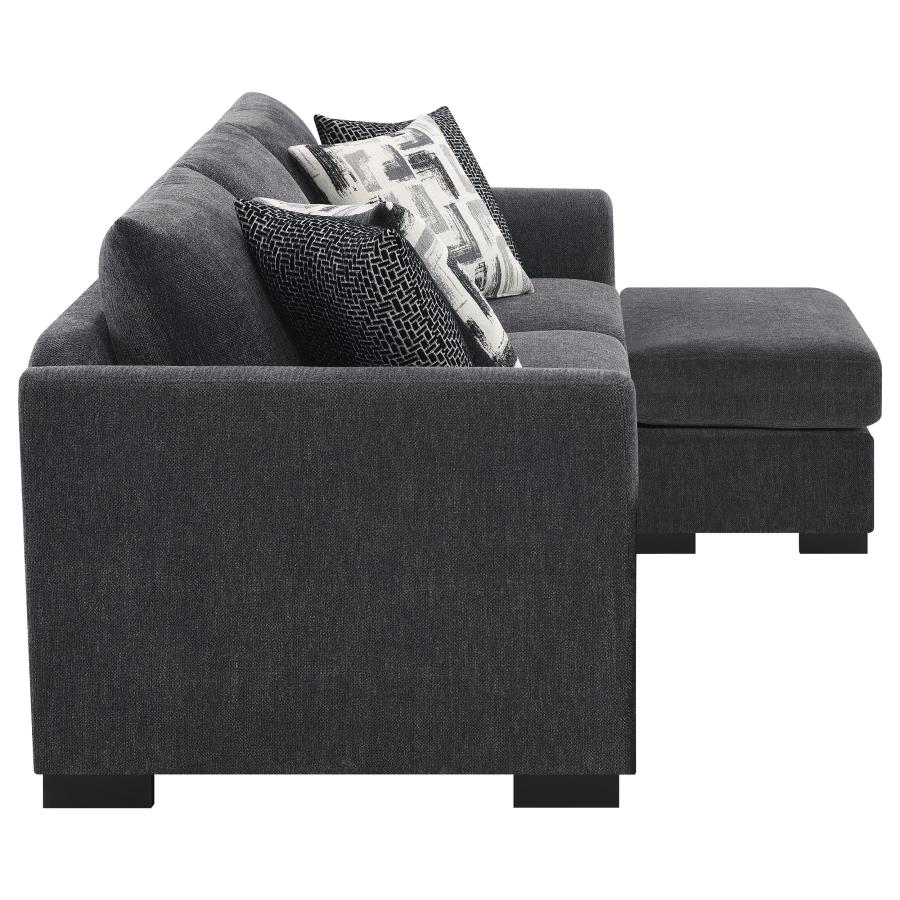 Storey Upholstered Sleeper Sectional Chaise Sofa Dark Grey view 15