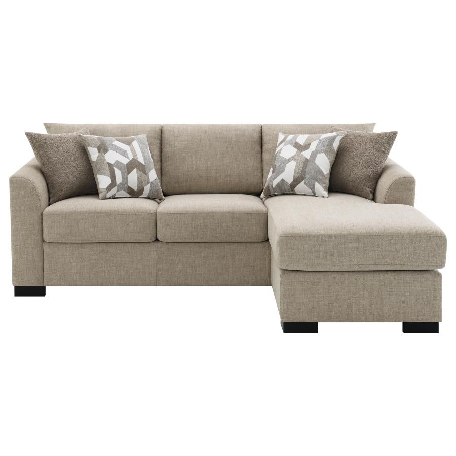 Storey Upholstered Sleeper Sectional Chaise Sofa Camel view 10