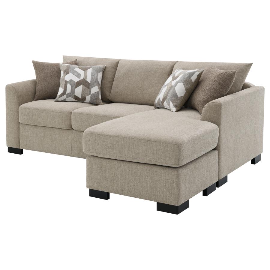 Storey Upholstered Sleeper Sectional Chaise Sofa Camel view 11