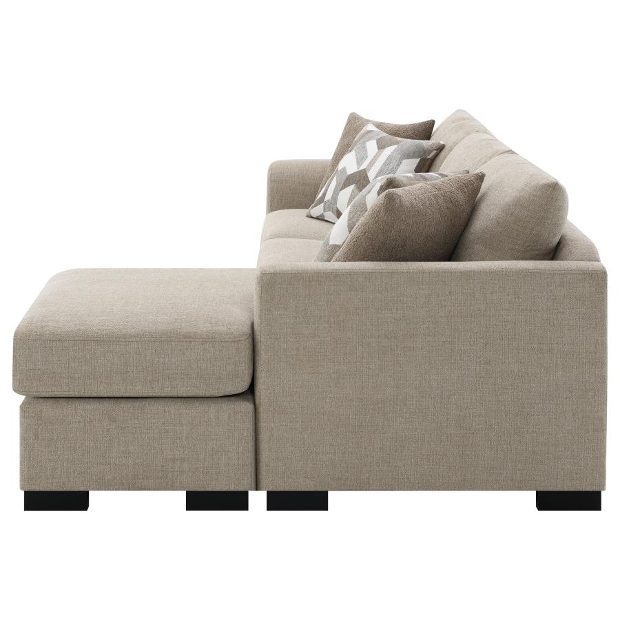 Storey Upholstered Sleeper Sectional Chaise Sofa Camel view 12