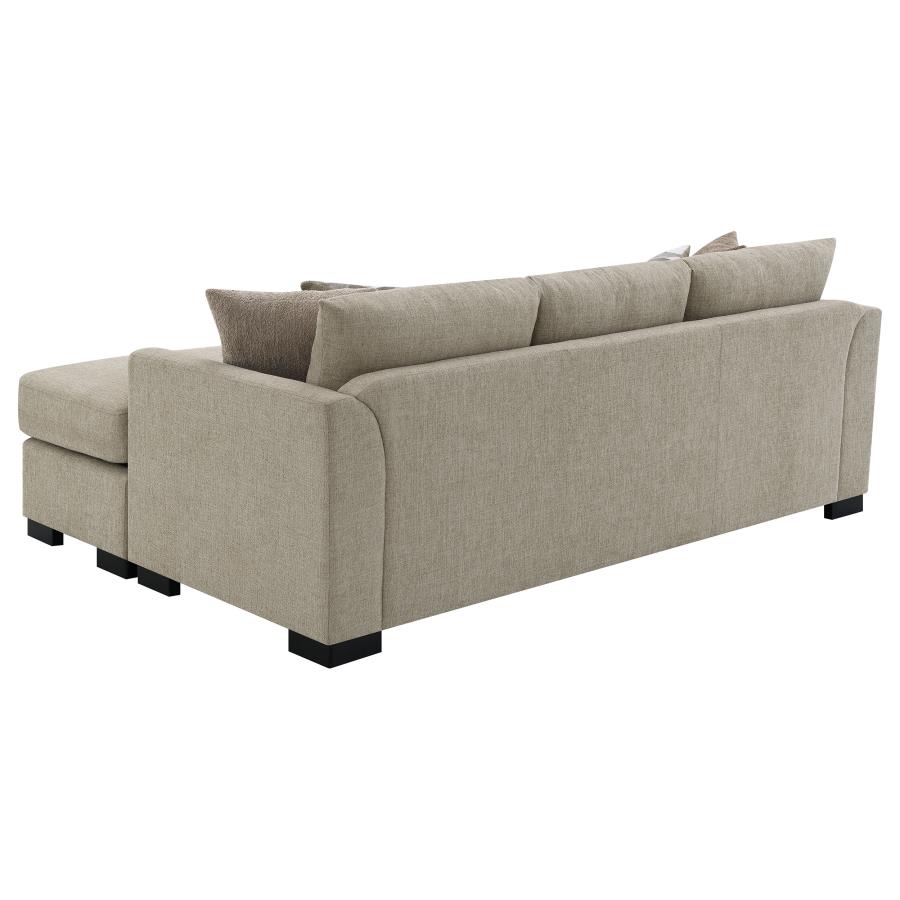Storey Upholstered Sleeper Sectional Chaise Sofa Camel view 13