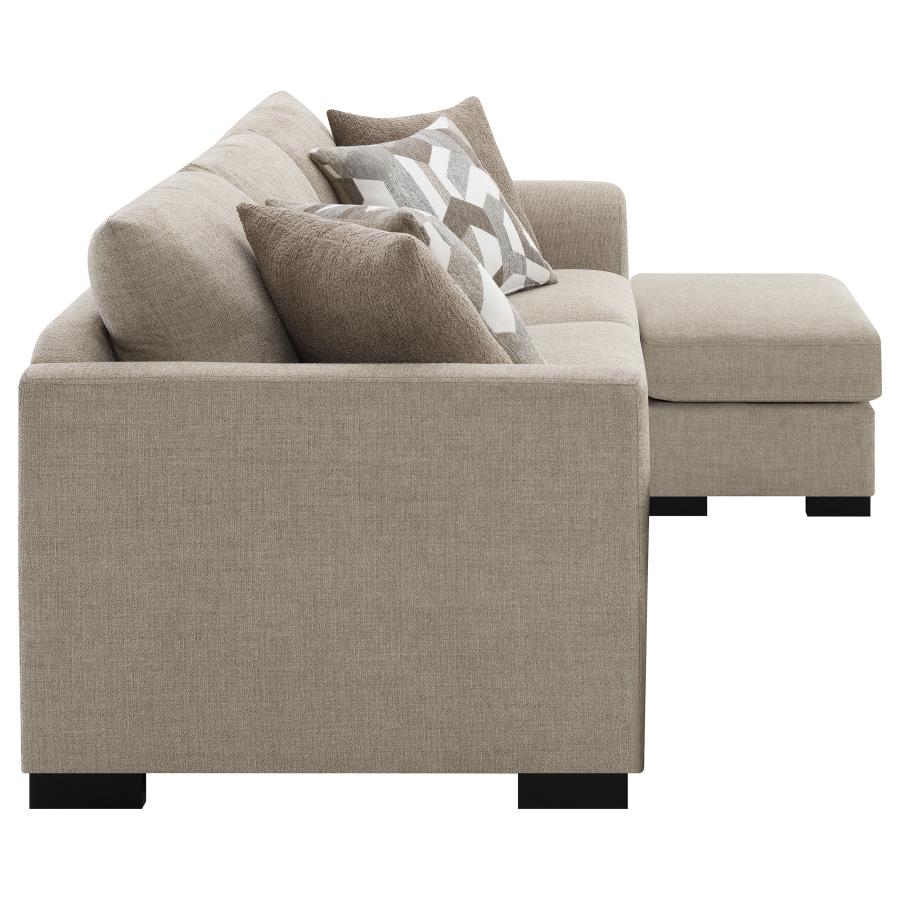 Storey Upholstered Sleeper Sectional Chaise Sofa Camel view 15