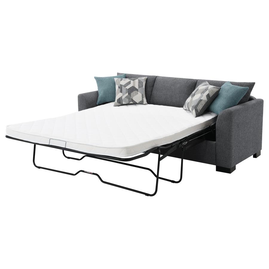 Storey Upholstered Sleeper Sectional Chaise Sofa Grey view 9