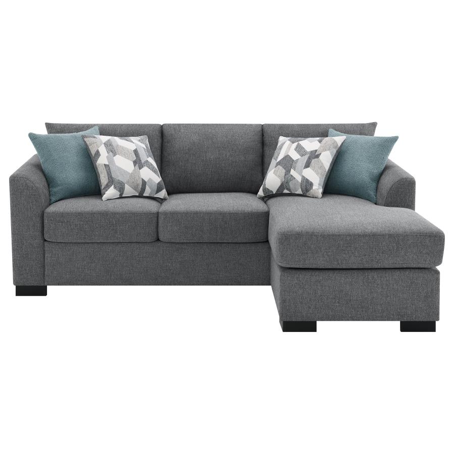 Storey Upholstered Sleeper Sectional Chaise Sofa Grey view 10