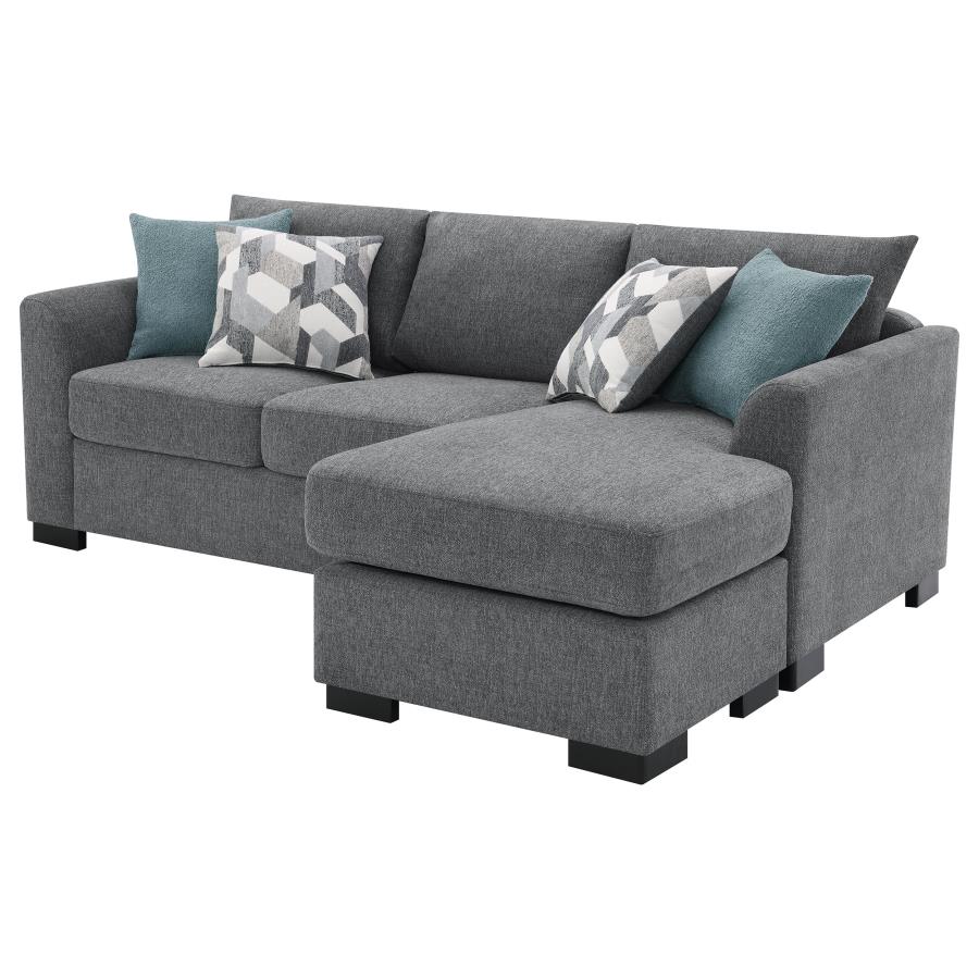 Storey Upholstered Sleeper Sectional Chaise Sofa Grey view 11