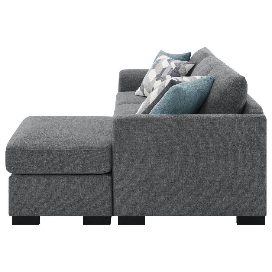 Storey Upholstered Sleeper Sectional Chaise Sofa Grey view 12