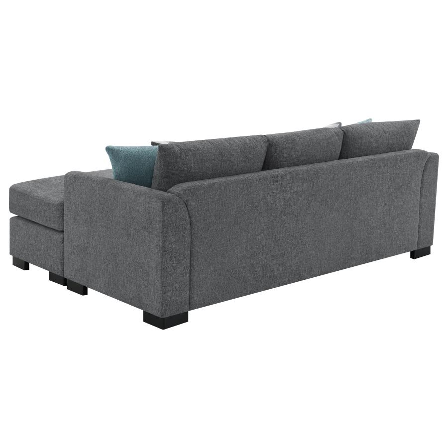 Storey Upholstered Sleeper Sectional Chaise Sofa Grey view 13