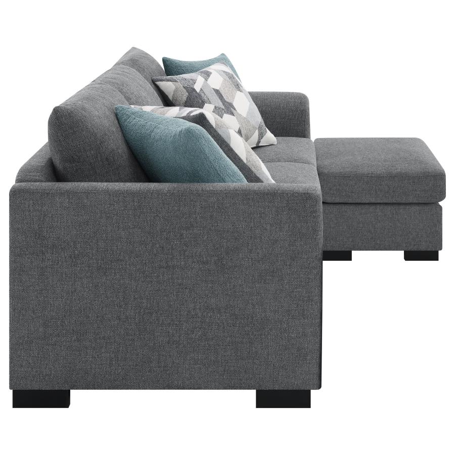Storey Upholstered Sleeper Sectional Chaise Sofa Grey view 15