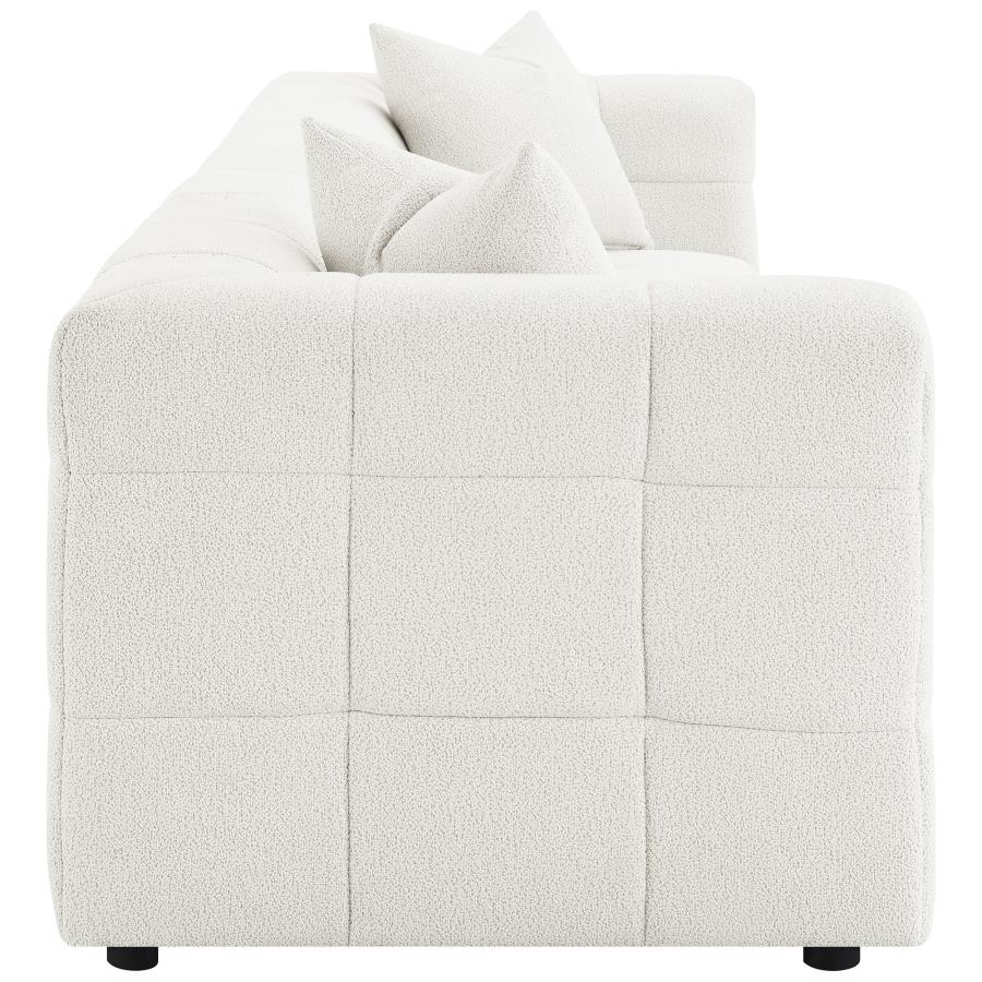 Everly Boucle Upholstered Extra Long Sofa Off White view 8