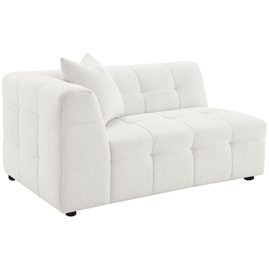 Everly Boucle Upholstered Extra Long Sofa Off White view 9