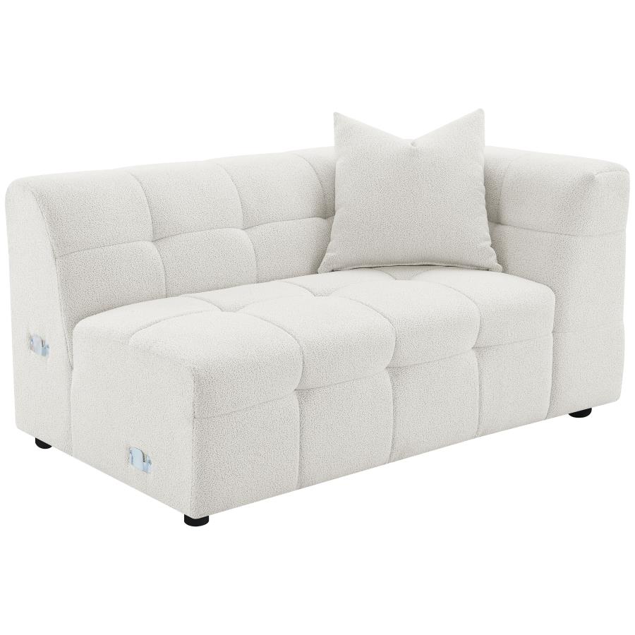 Everly Boucle Upholstered Extra Long Sofa Off White view 10