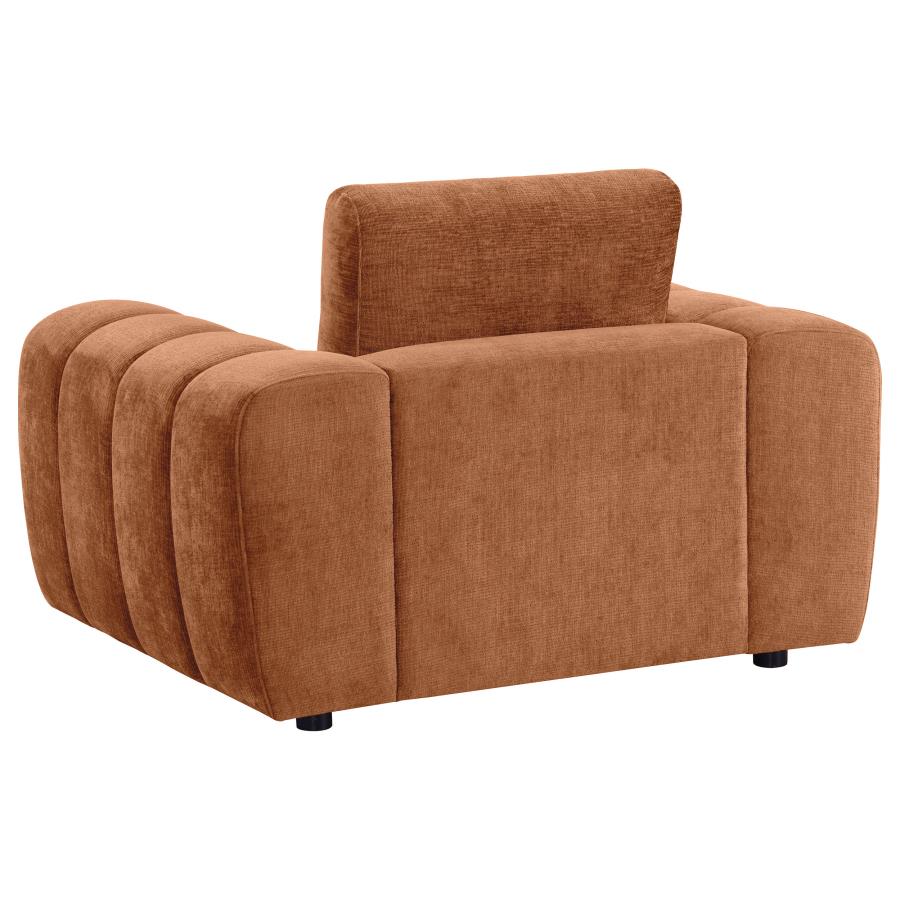 Burnett 4-piece Chenille Upholstered Sofa Set Burnt Orange view 8