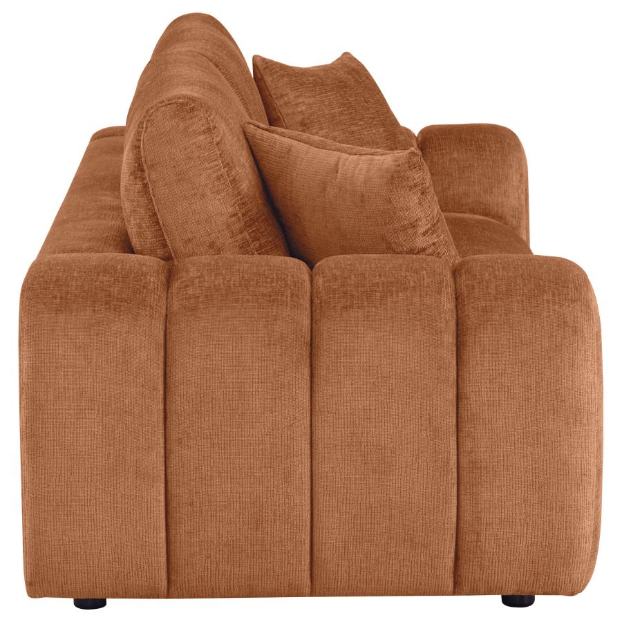 Burnett Chenille Upholstered Wide Arm Sofa Burnt Orange view 8
