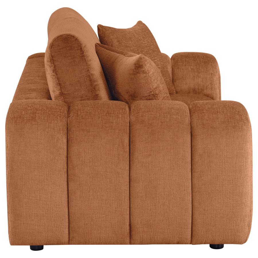 Burnett Chenille Upholstered Wide Arm Loveseat Burnt Orange view 8