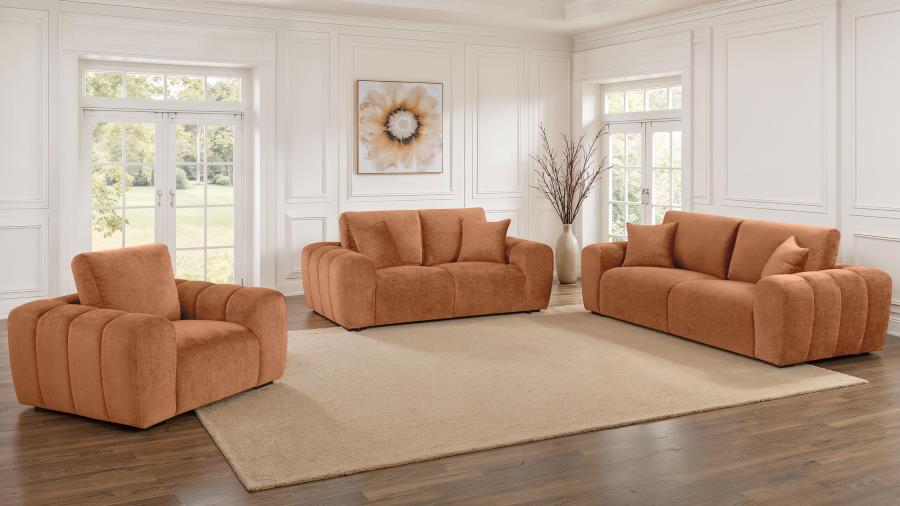 Burnett Chenille Upholstered Accent Chair Burnt Orange view 11