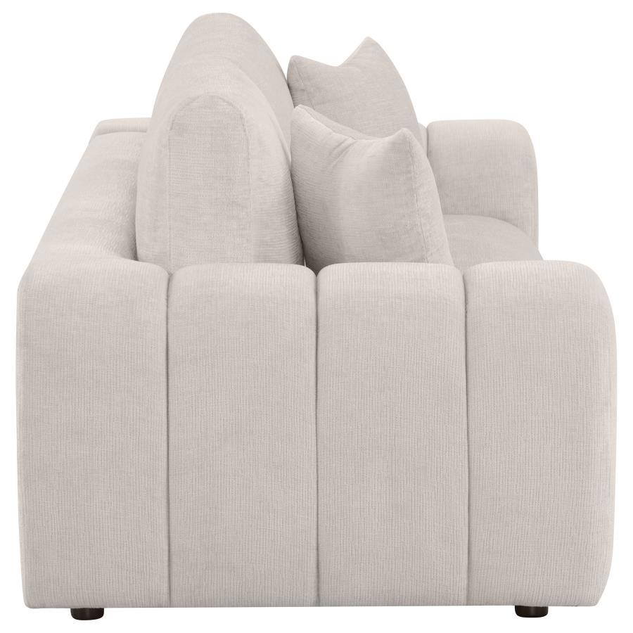 Burnett Chenille Upholstered Wide Arm Sofa Ivory view 8