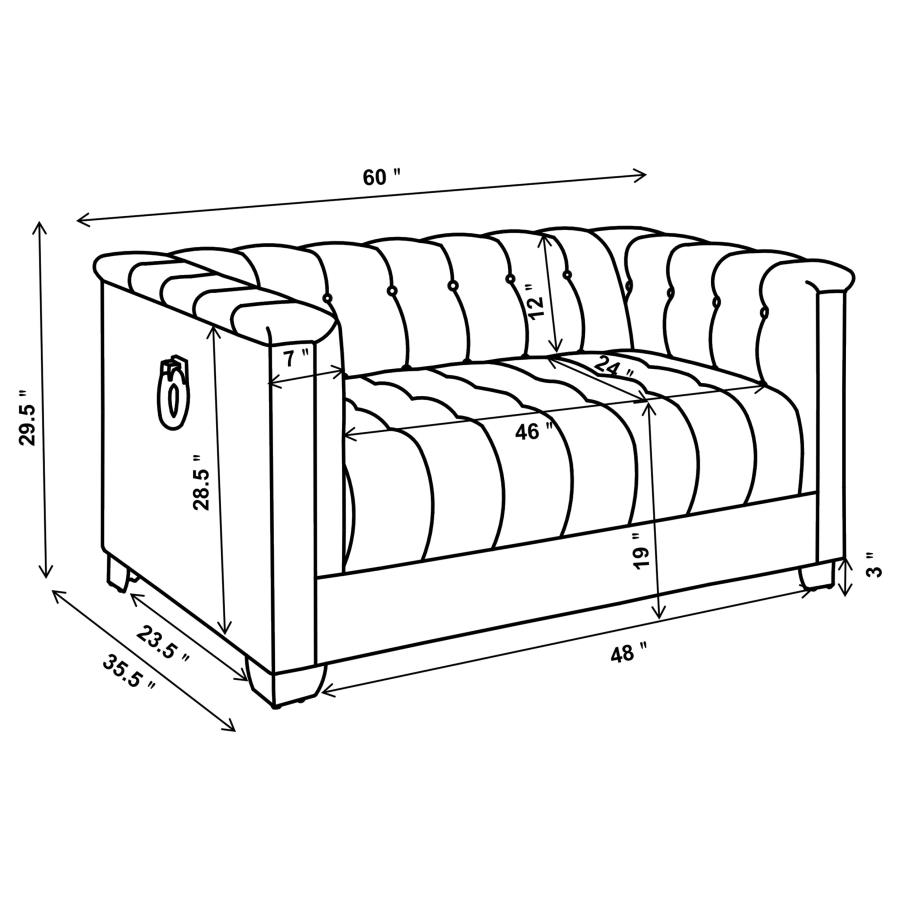 Chaviano Upholstered Track Arm Loveseat Pearl White view 10