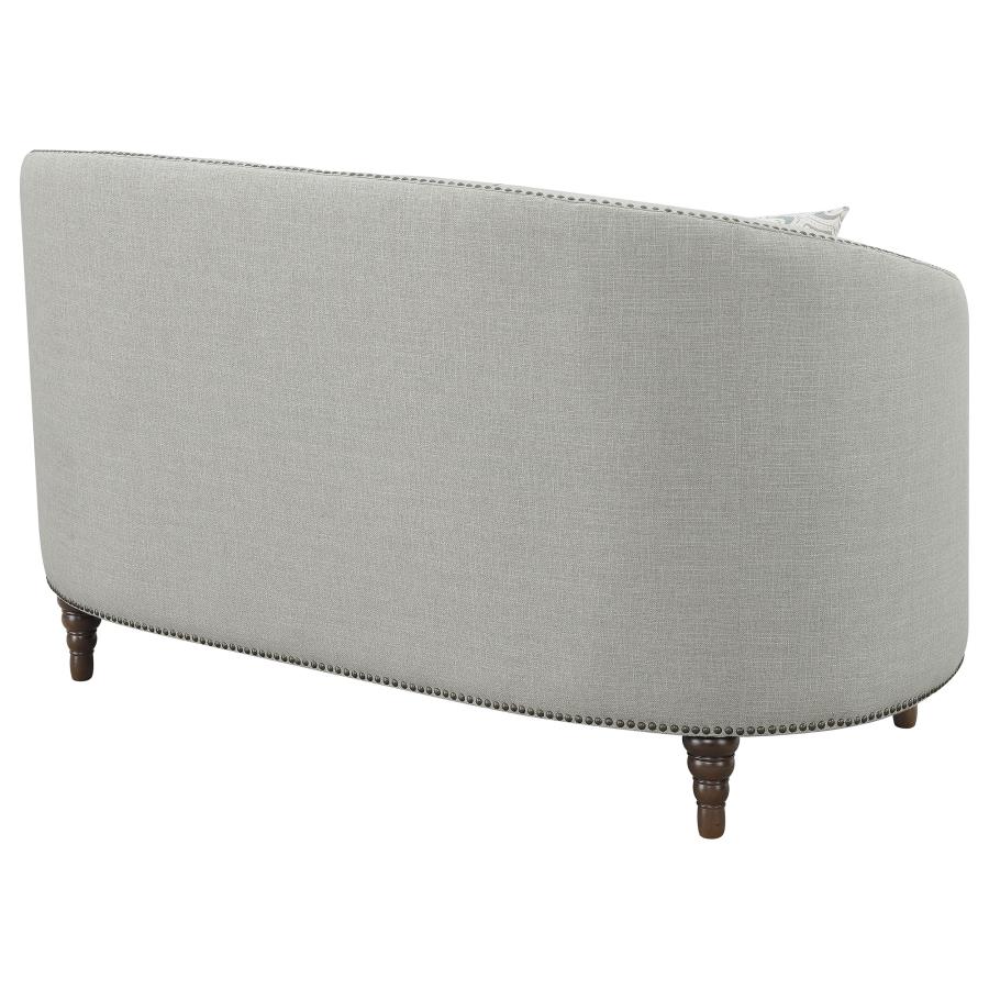 Avonlea Upholstered Sloped Arm Loveseat Grey Fabric view 8