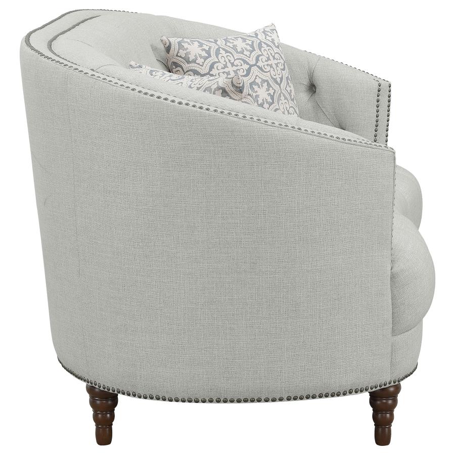 Avonlea Upholstered Sloped Arm Loveseat Grey Fabric view 9