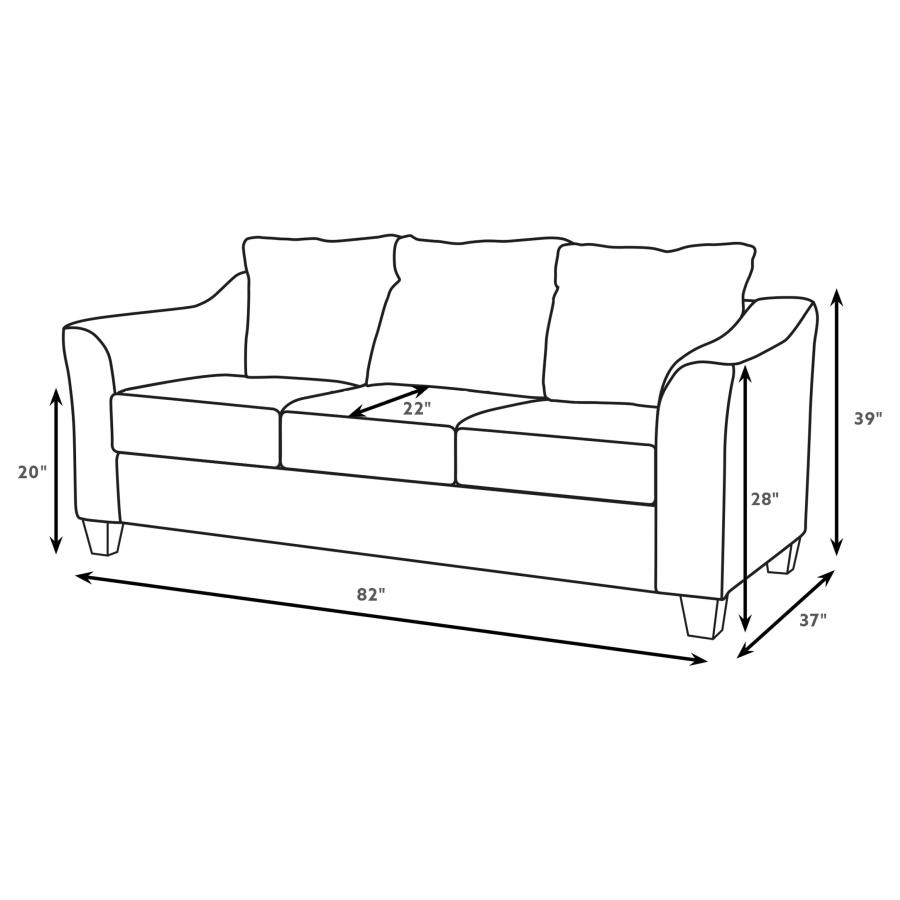 Salizar Upholstered Flared Arm Sofa Charcoal Grey view 10