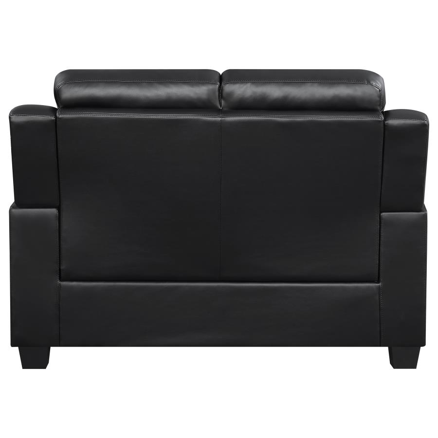 Finley 2-piece Upholstered Padded Arm Tufted Sofa Set Black view 9